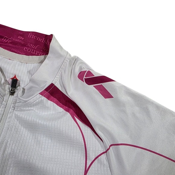 Specialized Cycling Jersey Womens White Maroon M Full Zip Colorblock Stretchy - Picture 5 of 13